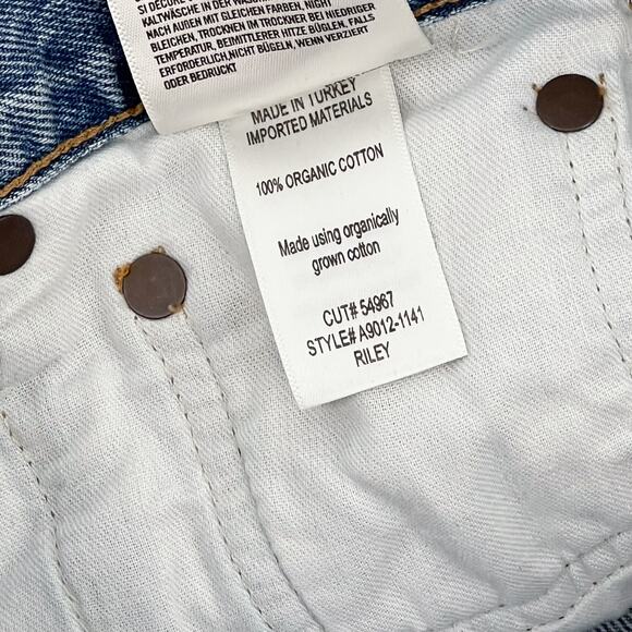 AGOLDE Riley High Rise Cutoff Denim Shorts Women’s Size 24 Snapshot Raw Hem - Picture 4 of 5